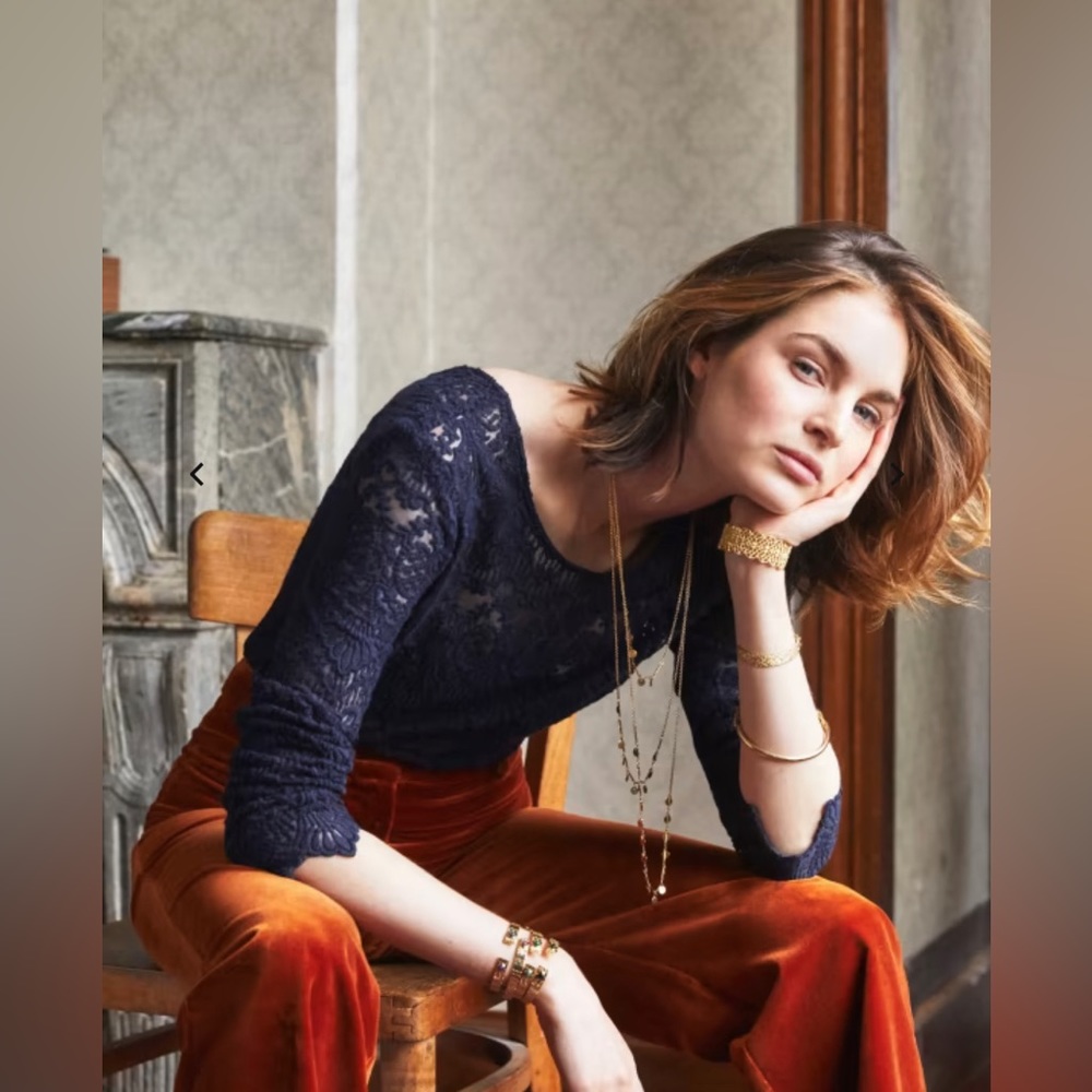 Sezane Daisy Blouse Navy